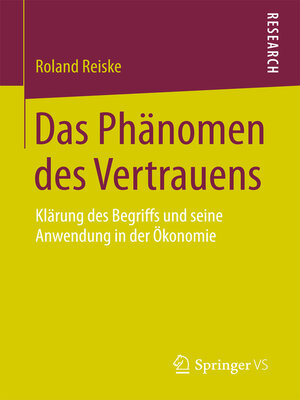 cover image of Das Phänomen des Vertrauens